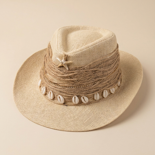 Solara Coastal Shell Straw Hat