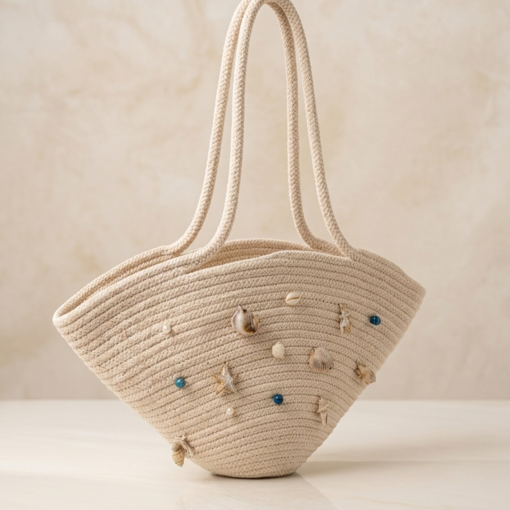 Solara Seashell Rope Tote