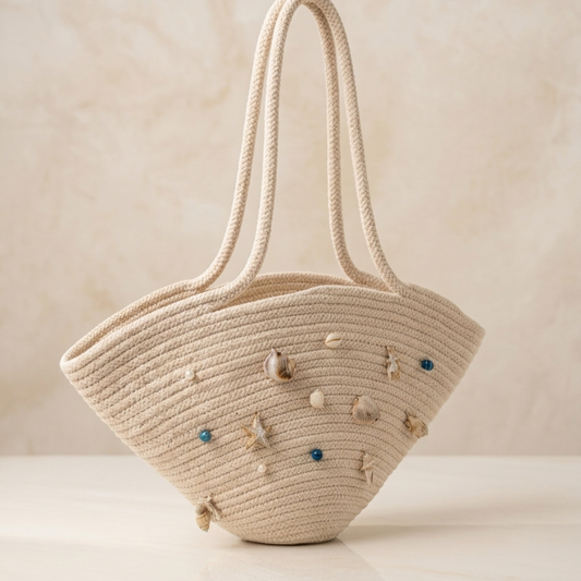 Solara Seashell Rope Tote
