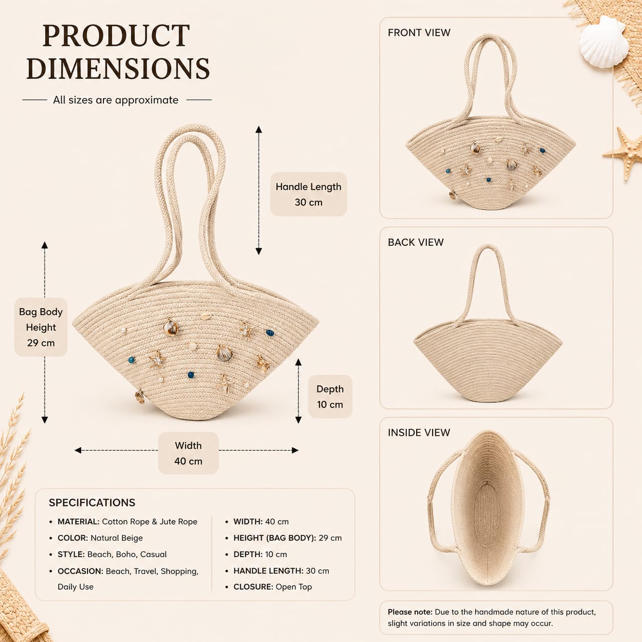 Solara Seashell Rope Tote
